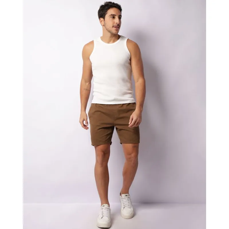 Bermuda Sarja Masculina Com Bolsos Marrom M