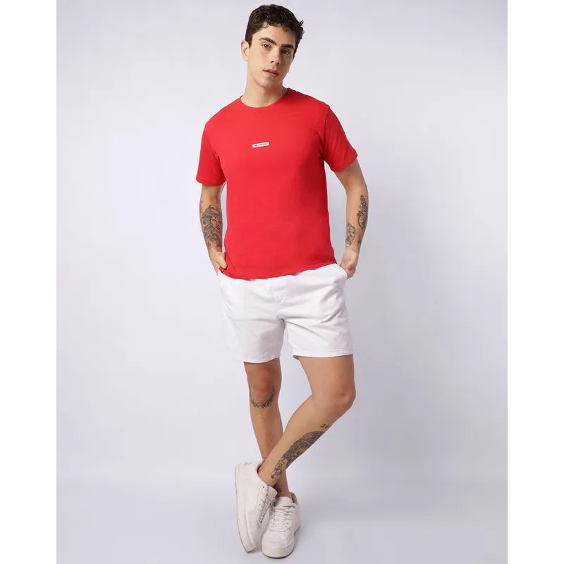 Bermuda Sarja Masculina Reta com Cordão Branca M