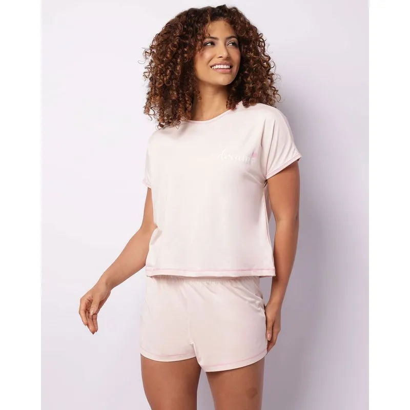Pijama Feminino Curto Estampa Dreams Rosa M
