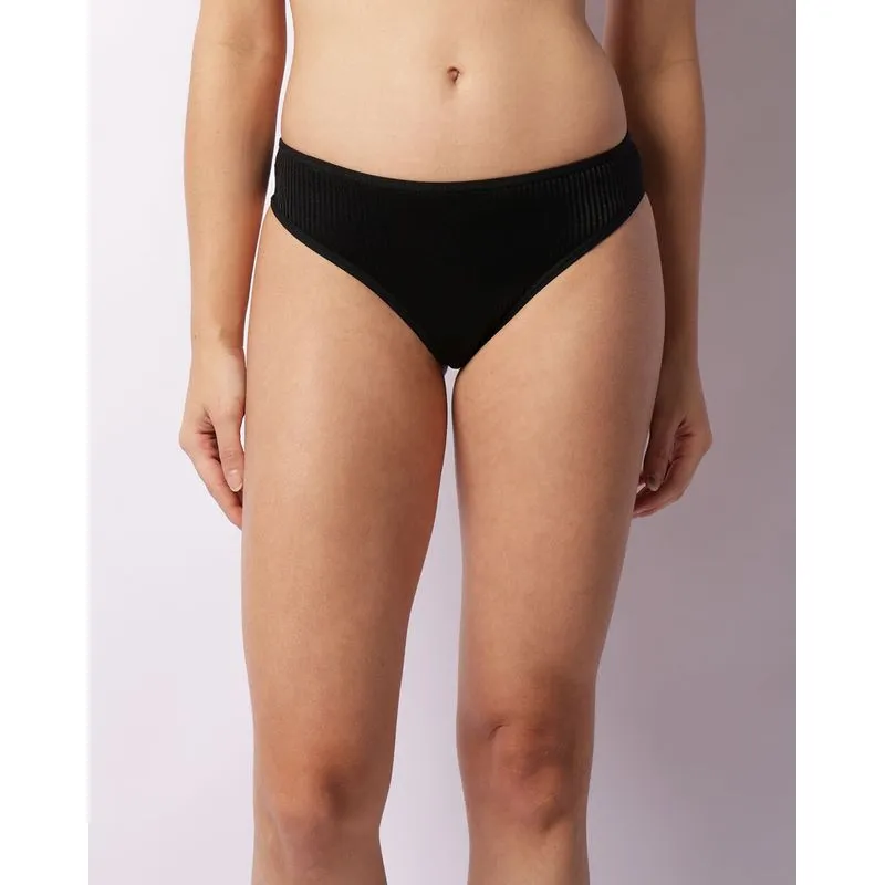 Calcinha Feminina Biquíni Canelada Preta GG
