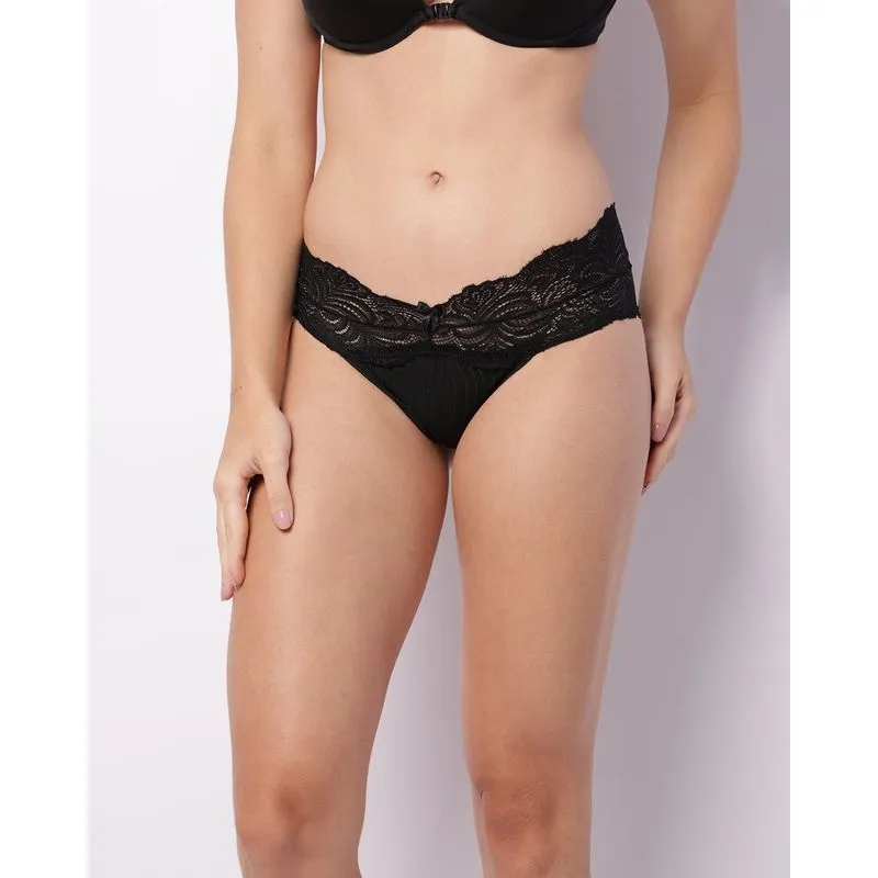 Calcinha Feminina Biquíni Com Renda E Tule Preta G
