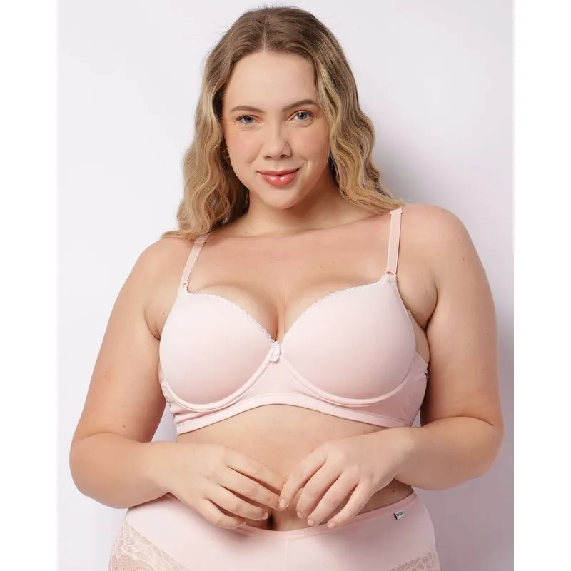 Sutiã Plus Size Feminino Com Base Detalha Renda Rosa 46