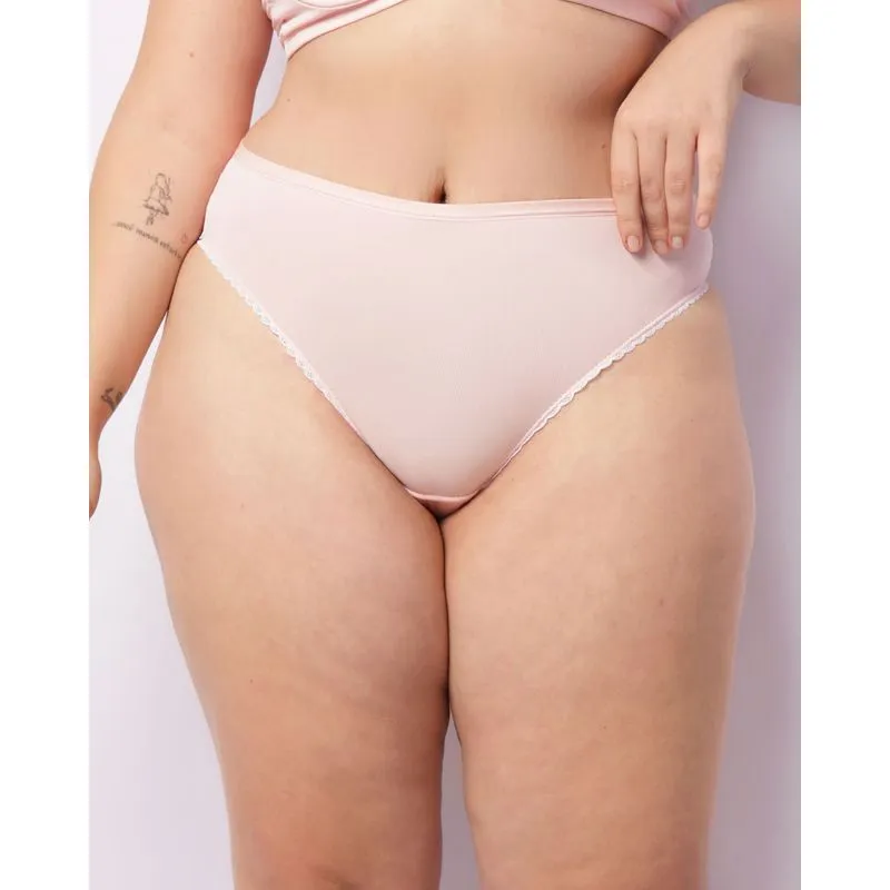 Calcinha Plus Size Feminina Biquíni Com Renda Rosa 48