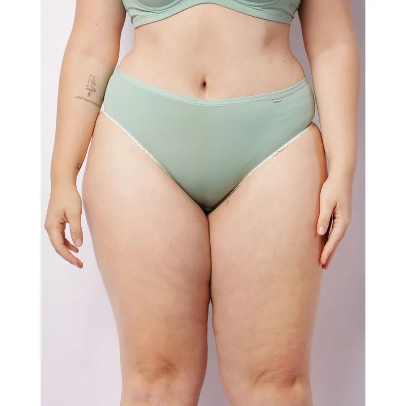 Calcinha Plus Size Feminina Biquíni Com Renda Verde 48