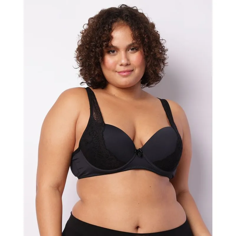 Sutiã Plus Size Feminino Com Base E Bojo Detalhe Renda Preto 50