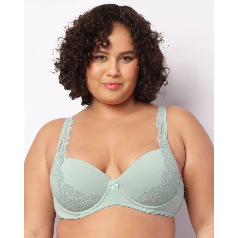 Sutiã Plus Size Feminino Com Base E Bojo Detalhe Renda Verde 48
