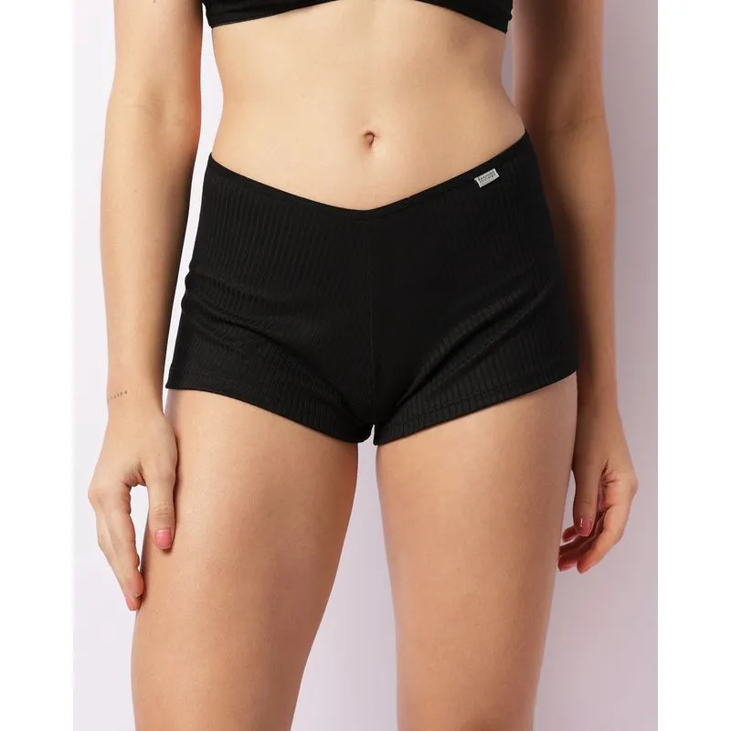 Calcinha Feminina Caleçon Canelada Preta P