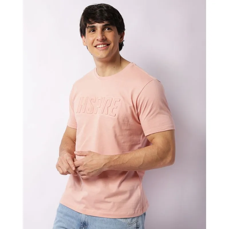 Camiseta Masculina Manga Curta Estampa Inspire Rosa GG