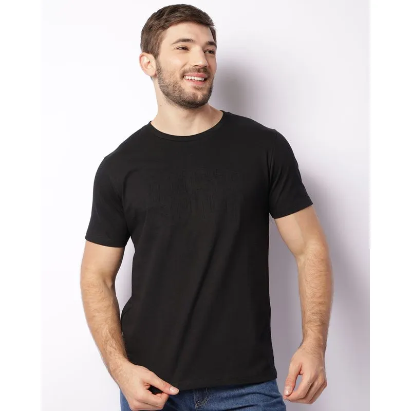 Camiseta Masculina Estampa Escrita Lost Manga Curta Preta M