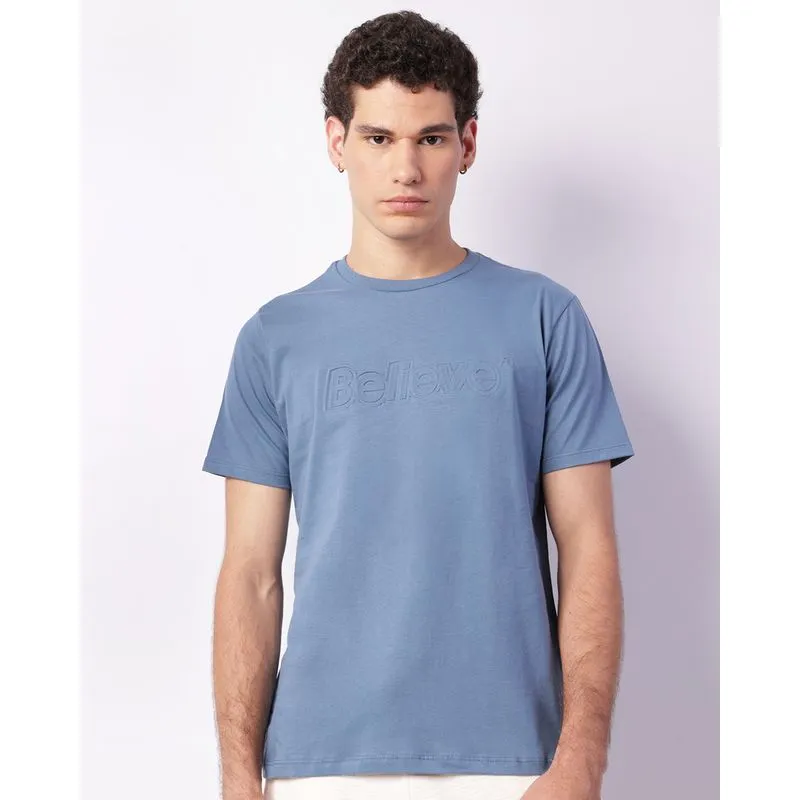 Camiseta Masculina Estampada Manga Curta Azul G