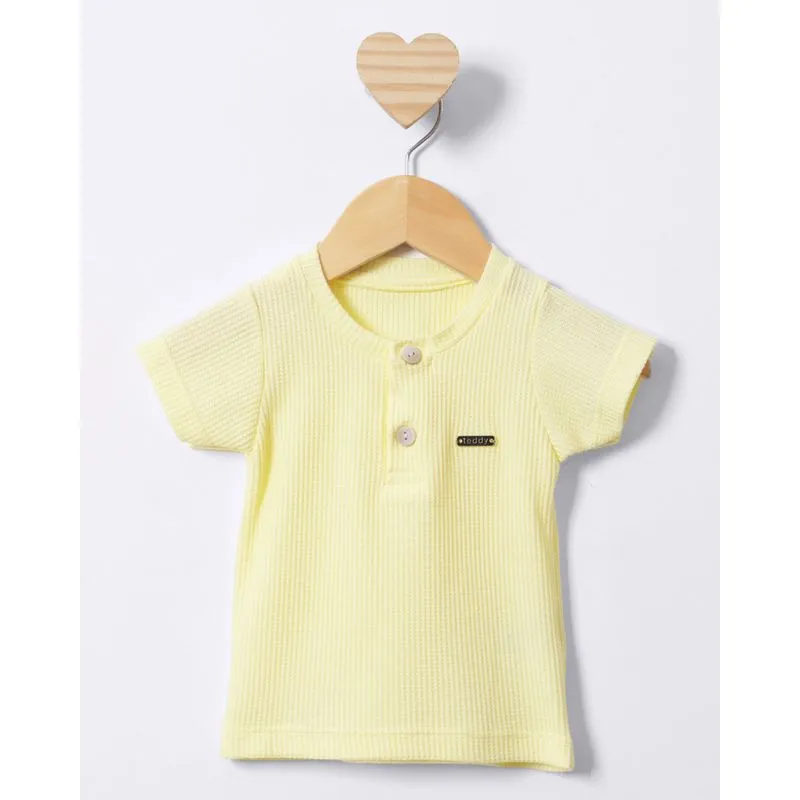Camiseta Bebê Texturizada Manga Curta Amarela G