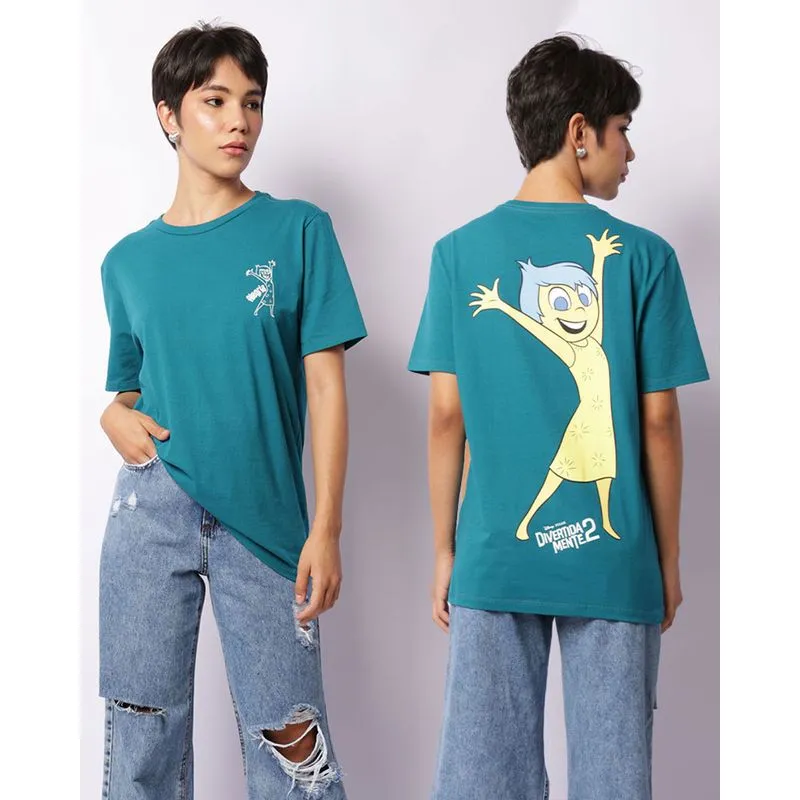 Camiseta Feminina Disney Divertida-Mente Alegria Manga Curta Azul P