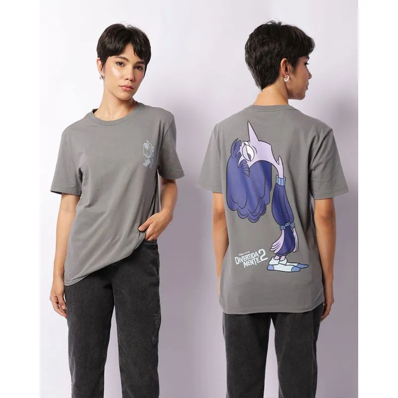 Camiseta Feminina Disney Divertida-Mente Tédio Manga Curta Cinza P