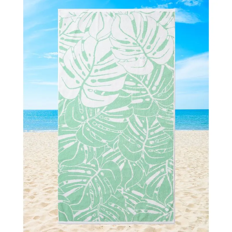 Toalha Banhão De Praia 80cm x 150cm Estampada Verde UN