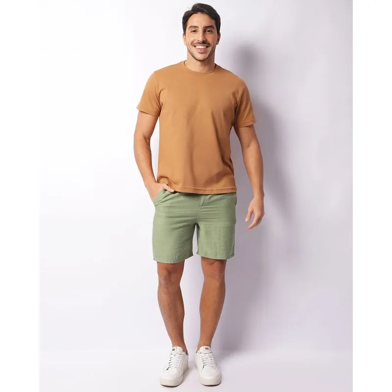 Bermuda Masculina Viscose Com Bolsos E Cordão Verde GG