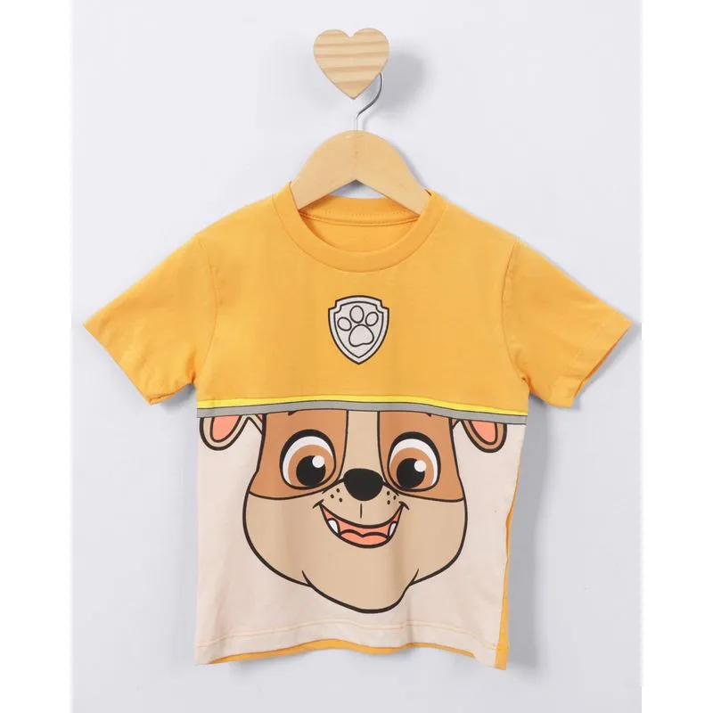 Camiseta Bebê Rublle Patrulha Canina Manga Curta Mostarda 2