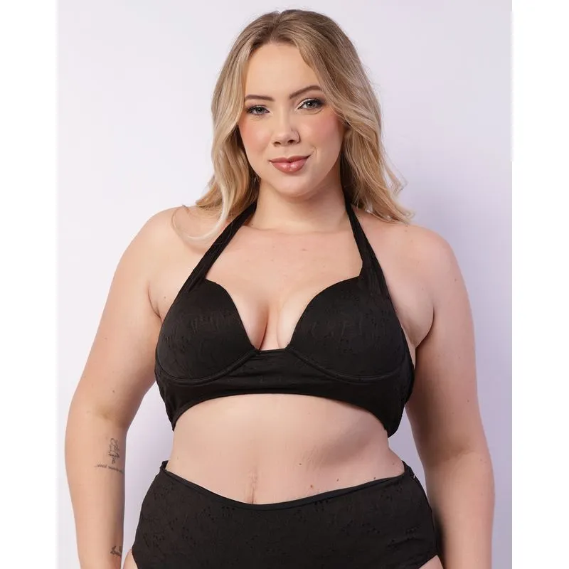 Top Biquíni Plus Size Avulso Laise Com Bojo Fixo Preto 48