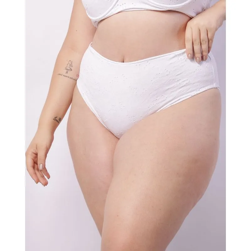 Calcinha Biquíni Plus Size Avulsa Laise Branca 48