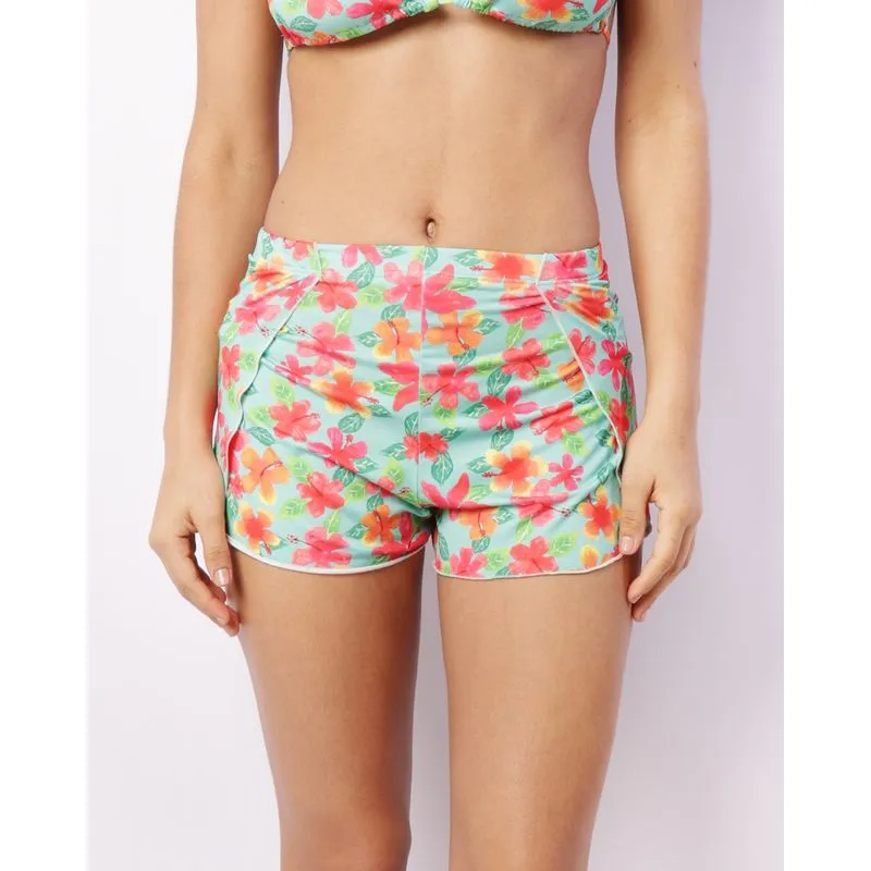 Saída de Praia Short Feminino Estampado Verde M