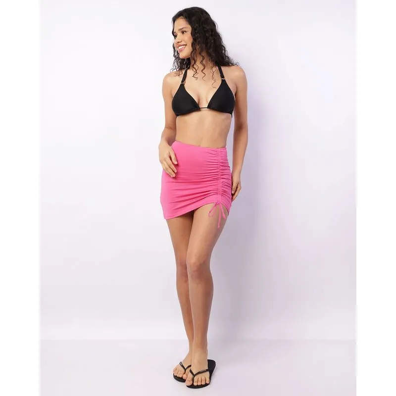 Saia Saída De Praia Saia Feminina Colissê Rosa M