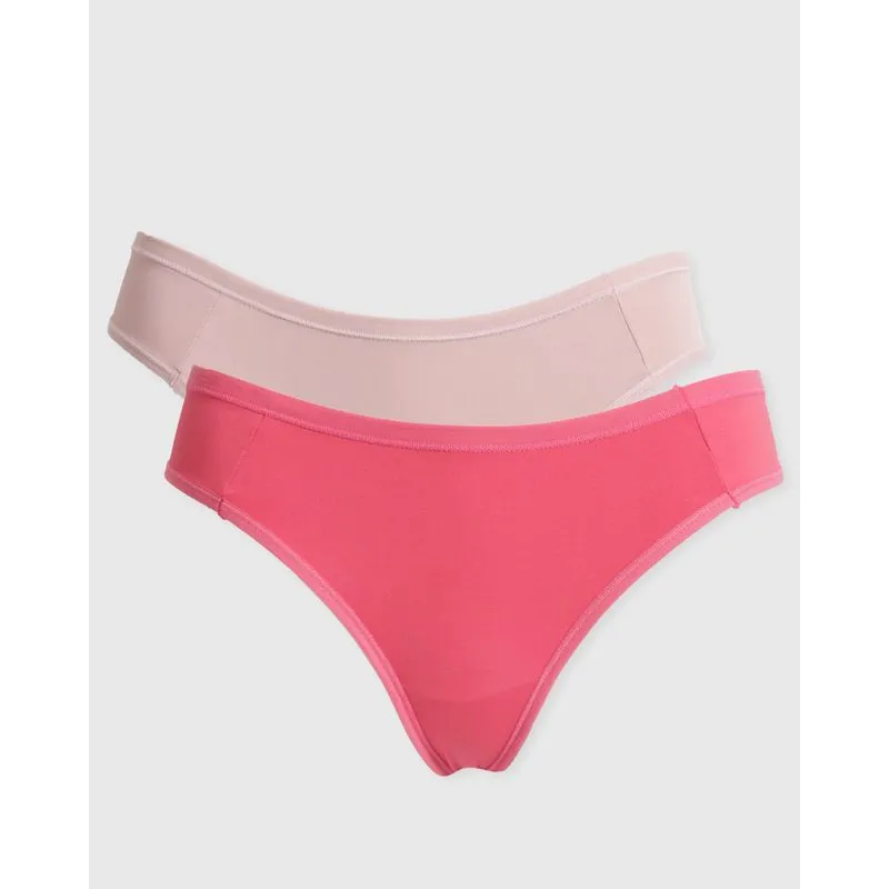 Kit 2 Calcinhas Feminina Delcotton Biquíni Rosa M