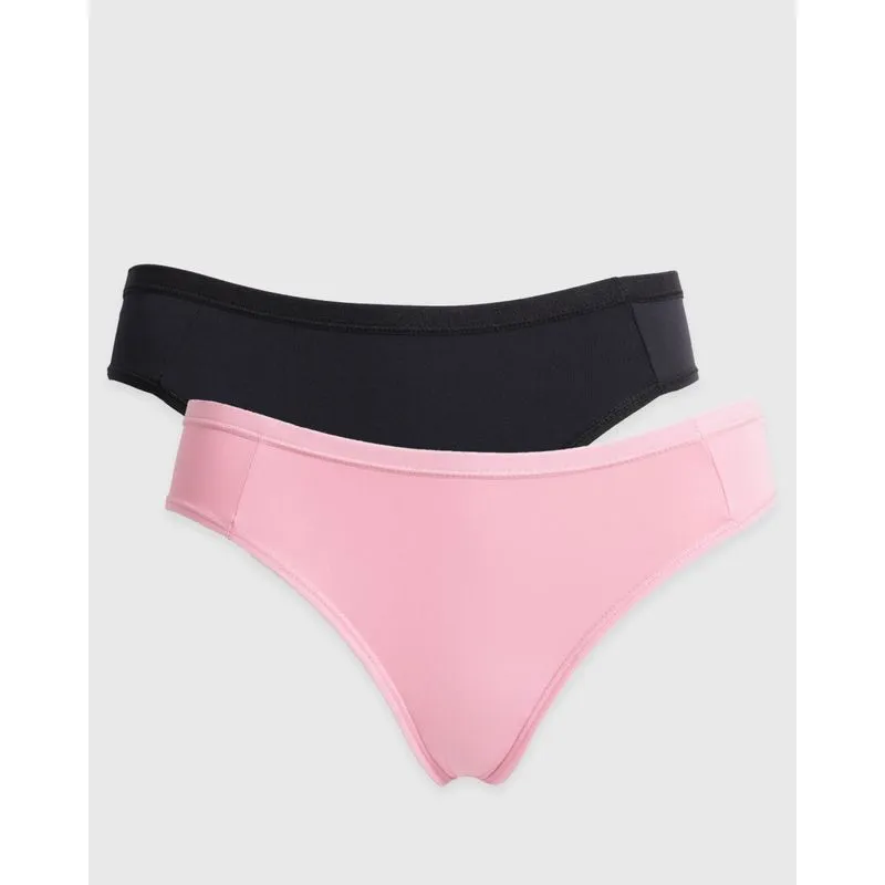 Kit 2 Calcinhas Feminina Delcotton Fio Dental Rosa E Preta P