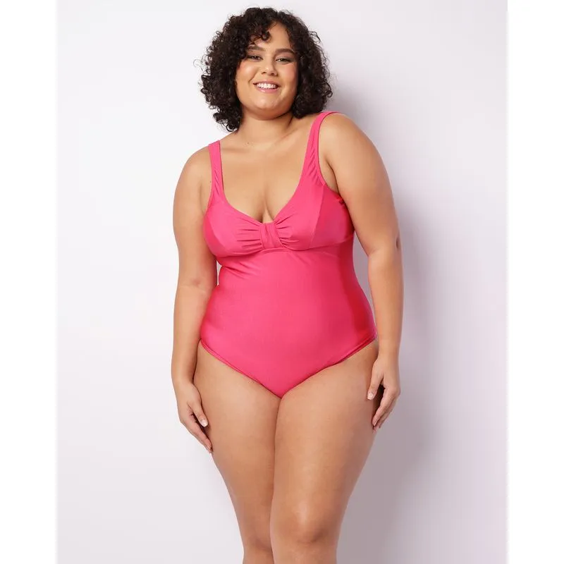 Maiô Plus Size Feminino Com Bojo Rosa 46