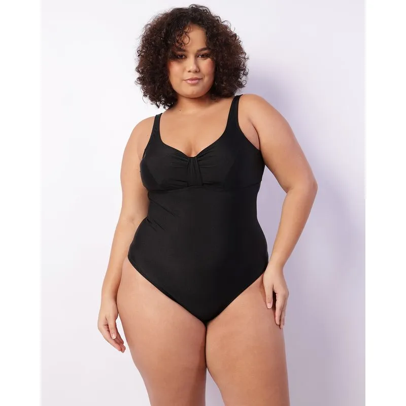 Maiô Plus Size Liso Bojo Removível Preto 48