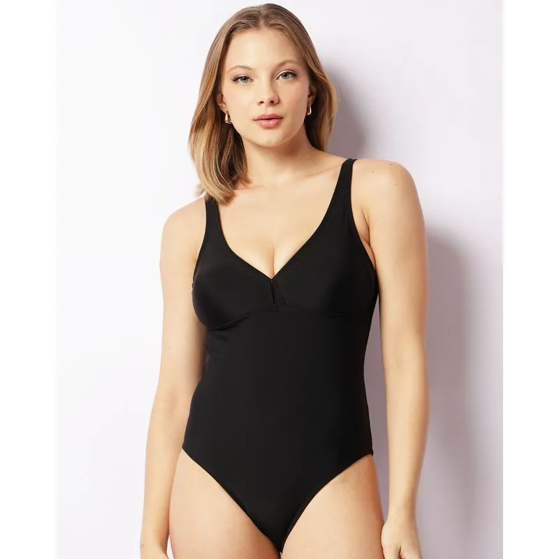 Maiô Feminino Recorte Vazado Estampado Bojo Removível Preto G