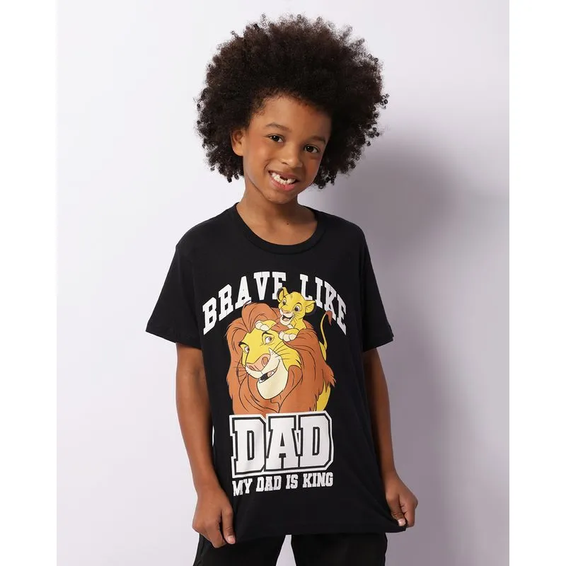 Camiseta Infantil Disney O Rei Leão Manga Curta Preta 4
