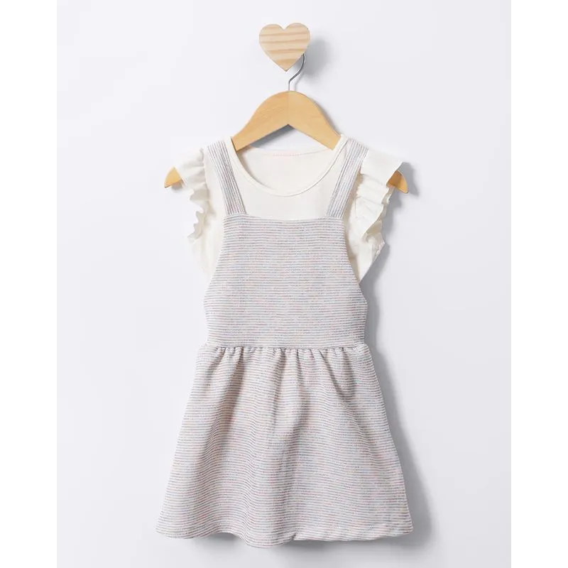 Conjunto Bebê Salopete Curto lurex Off White 2
