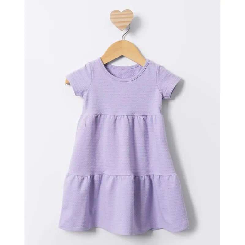 Vestido Bebê Curto Três Marias Texturizado Poá Lilás 1