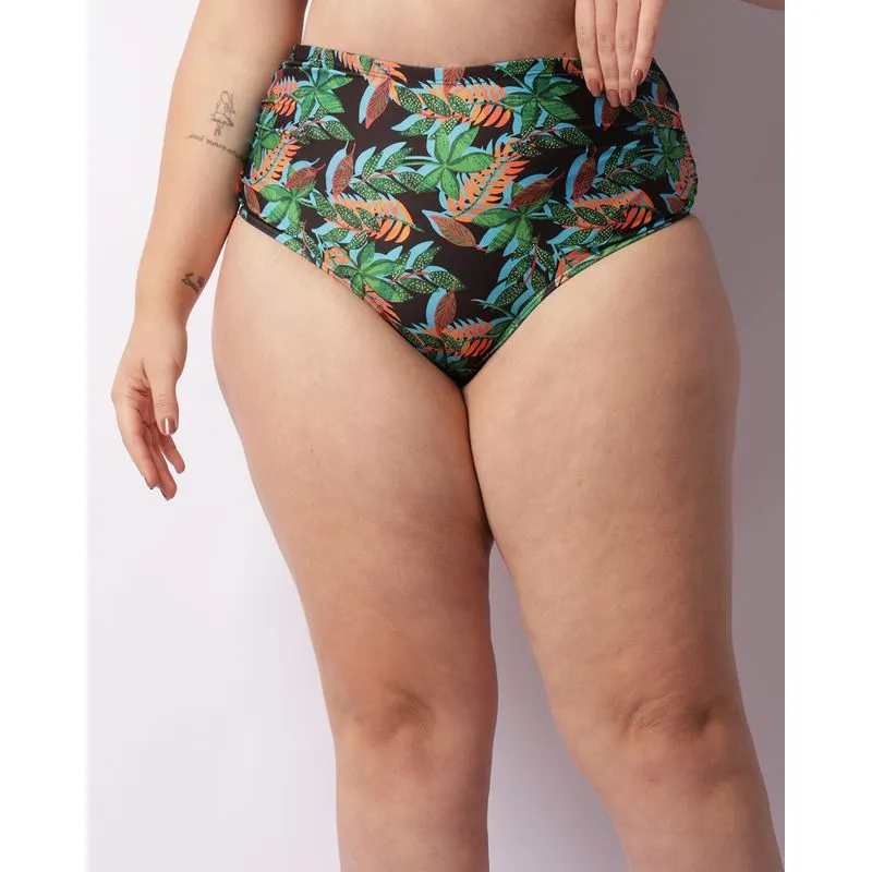Biquíni Calcinha Plus Size Feminina Avulsa Estampado Preto 52
