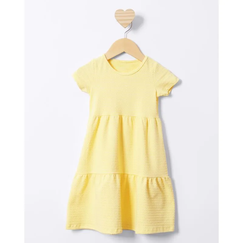 Vestido Bebê Curto Três Marias Texturizado Amarelo 3