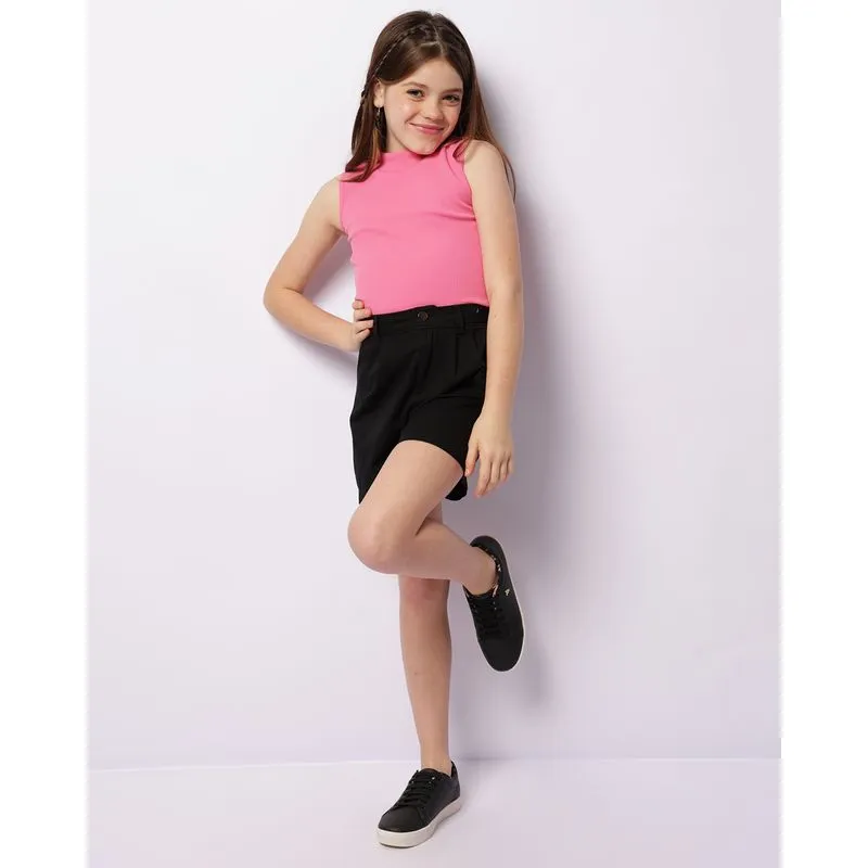 Short Juvenil Sarja Evasê Preto 16