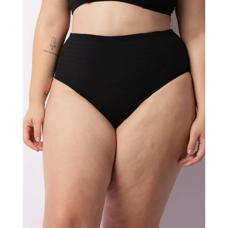 Biquíni Calcinha Plus Size Feminina Avulsa UV50+ Texturizado Preto 50
