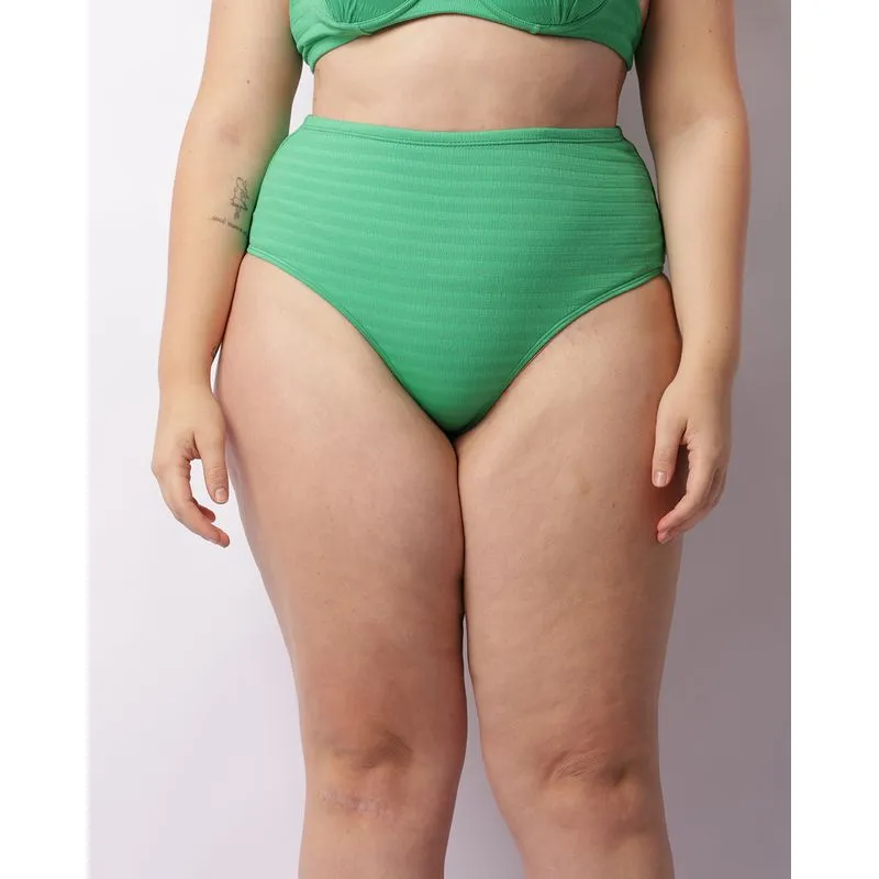 Biquíni Calcinha Plus Size Feminina Avulsa UV50+ Texturizado Verde 52