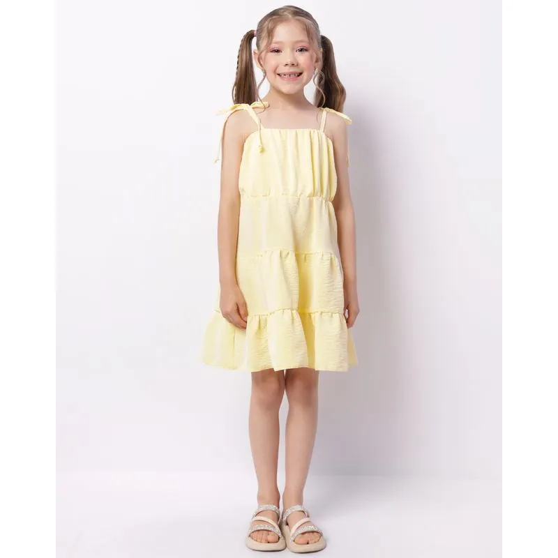 Vestido Infantil Curto Alcinha Três Marias Amarelo 8