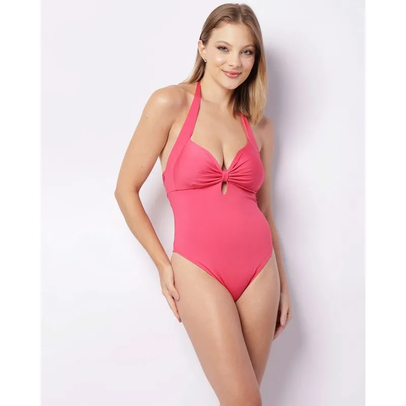 Maiô Feminino Liso Recorte Vazado Bojo Removível Rosa P