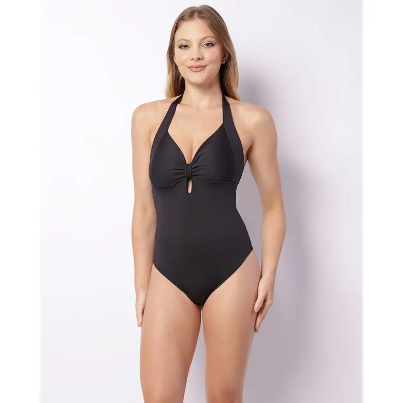 Maiô Feminino Liso Recorte Vazado Bojo Removível Preto M