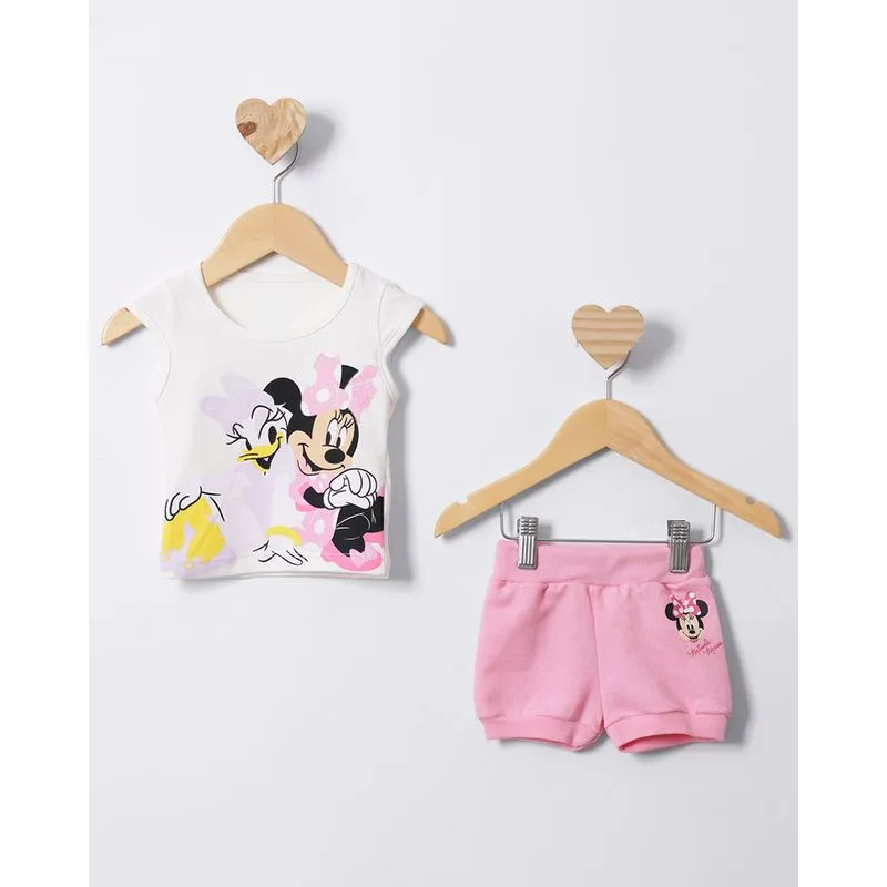 Conjunto Bebê Curto Disney Minnie E Margarida Off White M