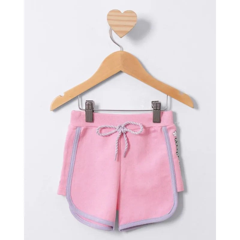 Short Bebê Moletinho Boxer Laço Estampado Rosa 3