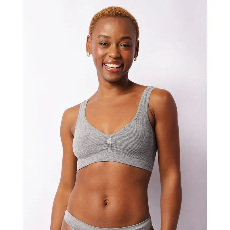 Sutiã Feminino Top Canelado Trifil Cinza 46