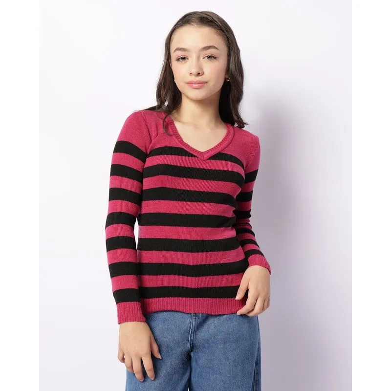 Blusa Juvenil Manga Longa Tricô Estampa Sortidas Rosa 14