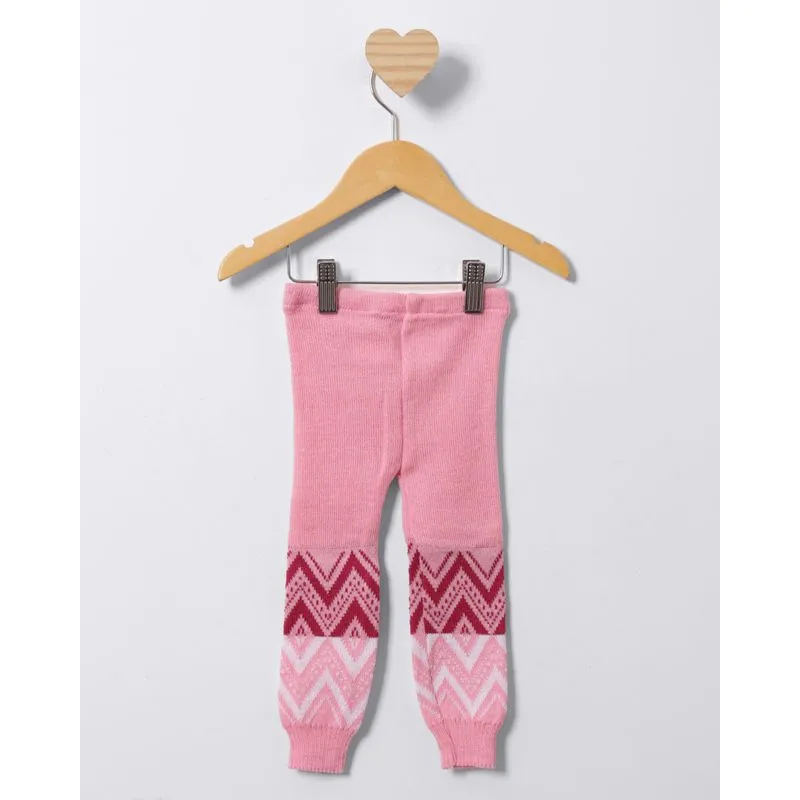 Calça Legging Bebê Tricô Estampas Sortidas Rosa Claro 3