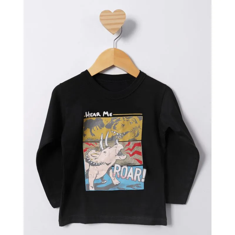 Camiseta Bebê Estampa Sortida Manga Longa Preta 3