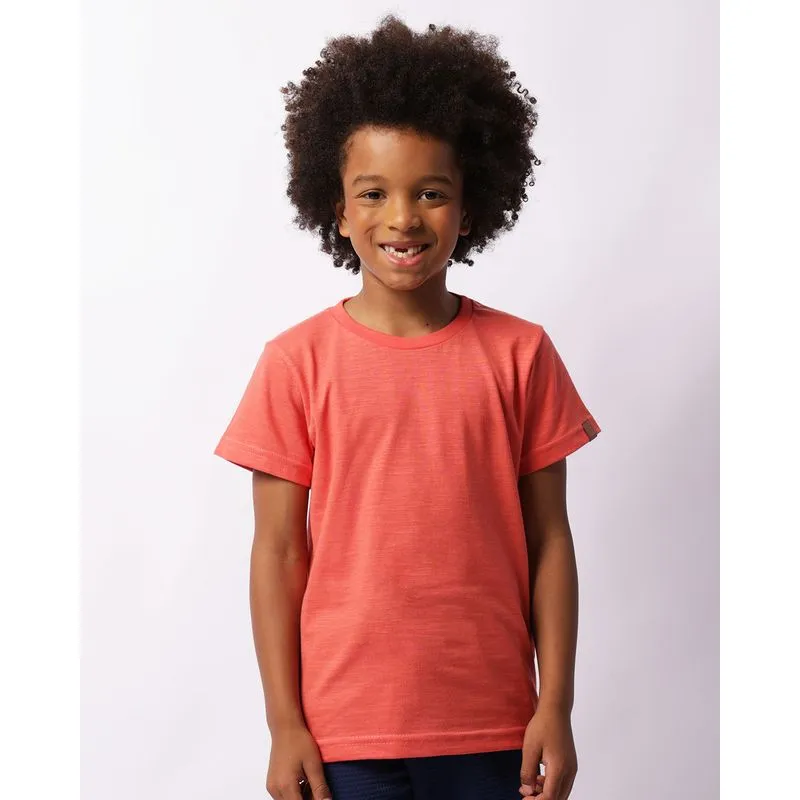 Camiseta Infantil Flamê Básica Manga Curta Laranja 8