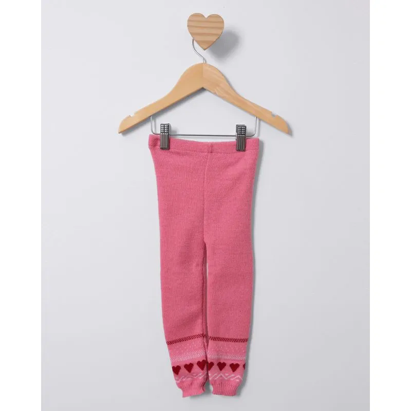 Calça Legging Bebê Tricô Rosa 1
