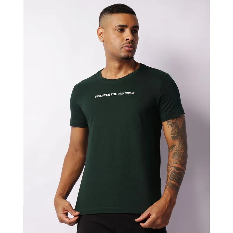 Camiseta Masculina Estampa Escrita Manga Curta Verde G