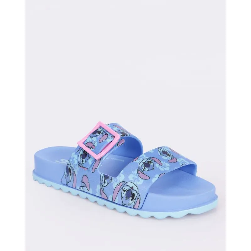 Sandália Rasteirinha Infantil Grendene Stitch Disney Azul 35